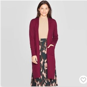 A new day long maroon sweater